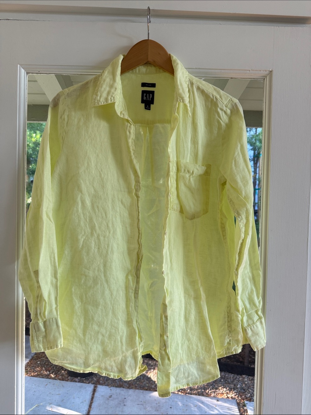 GAP Women’s Maize Yellow Linen Shirt